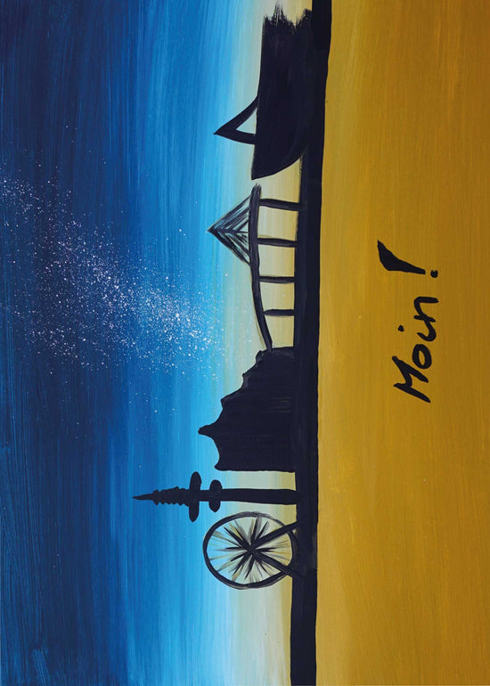 Hand-painted mural Hamburg - acrylic painting Moin 70x50x2cm