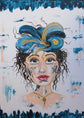 Hand-painted mural - acrylic painting Fascinating woman 80x60x2cm