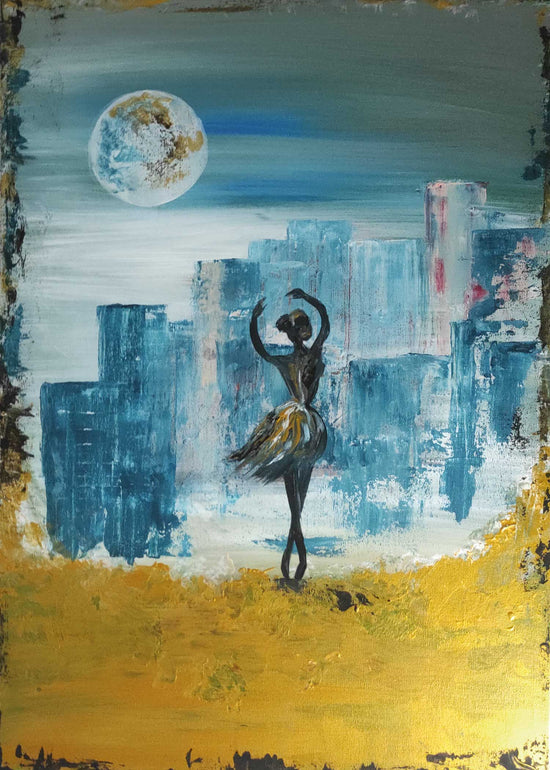 Handmade canvas ballerina 70x50x2cm